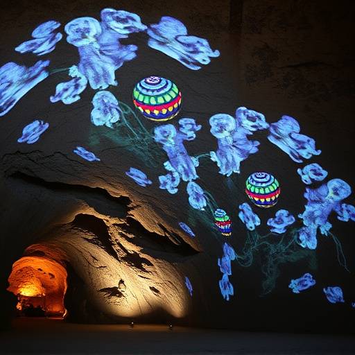 L'int√©rieur des Carri√®res de Lumi√®res aux Baux-de-Provence avec des projections artistiques sur les murs